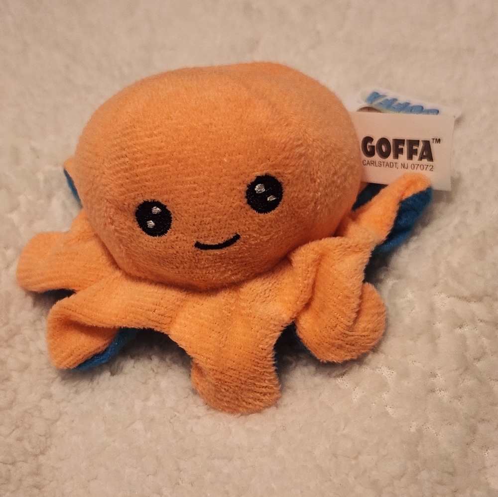 Orange Smiling Octopus Plush Toy NWT